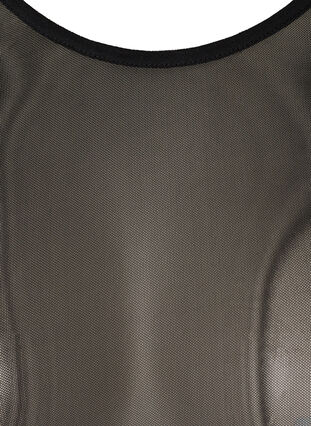 Åtsittande blus i mesh, Black, Packshot image number 2
