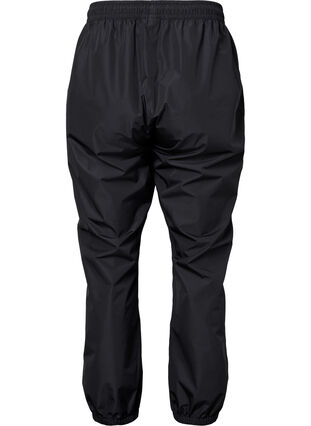 Regnbyxor med elastisk och dragsko, Black, Packshot image number 1