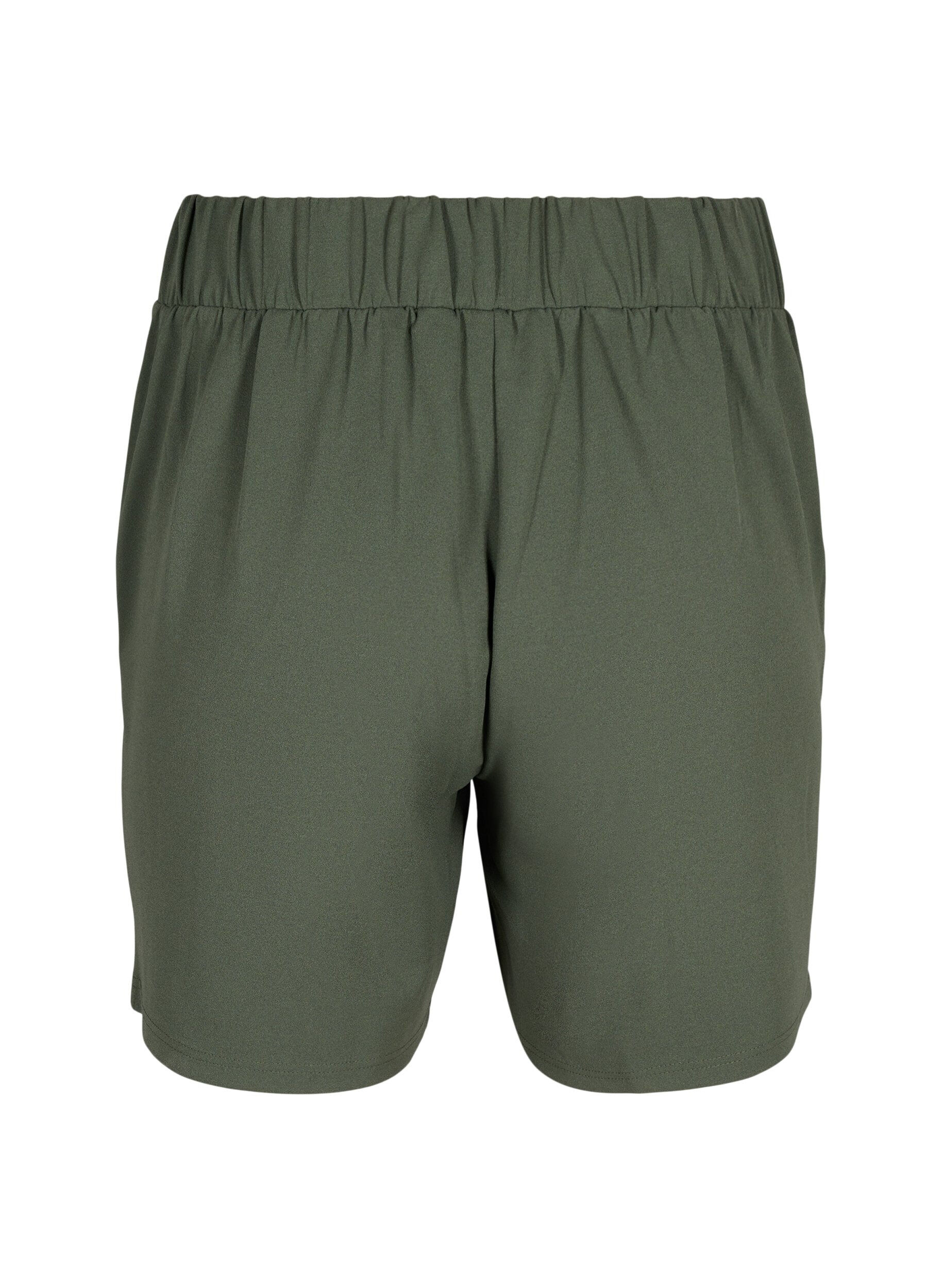 ZizziShorts med fickor och l&ouml;s passform, Gr&ouml;n, Packshot image number 1