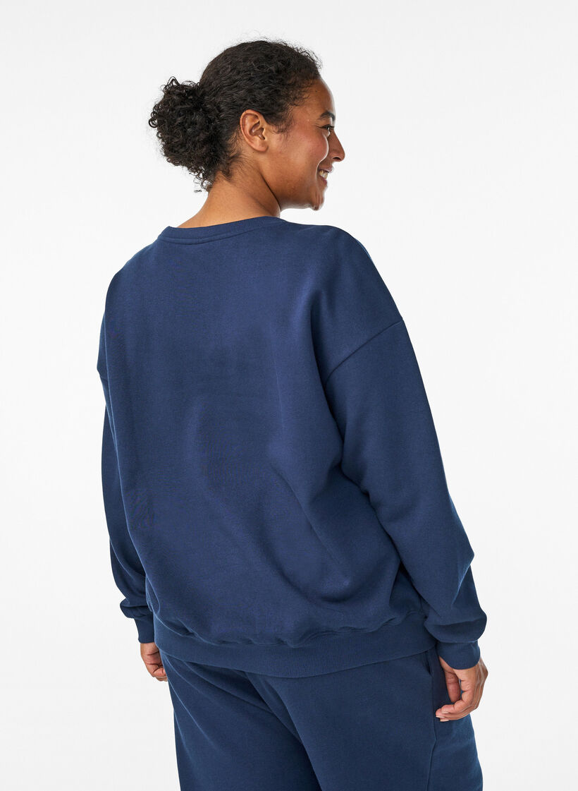 Sweatshirt med motiv, Bl&aring;, Model image number 2