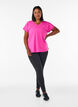 Tr&auml;nings t-shirt med v-ringning och l&ouml;s passform, Rosa, Model image number 1