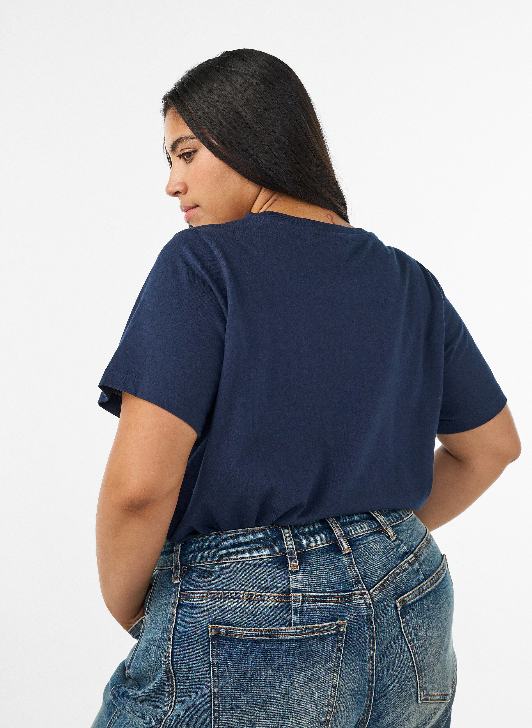 ZizziT-shirt i ekologisk bomull med nallebj&ouml;rnsmotiv, Bl&aring;, Model image number 2