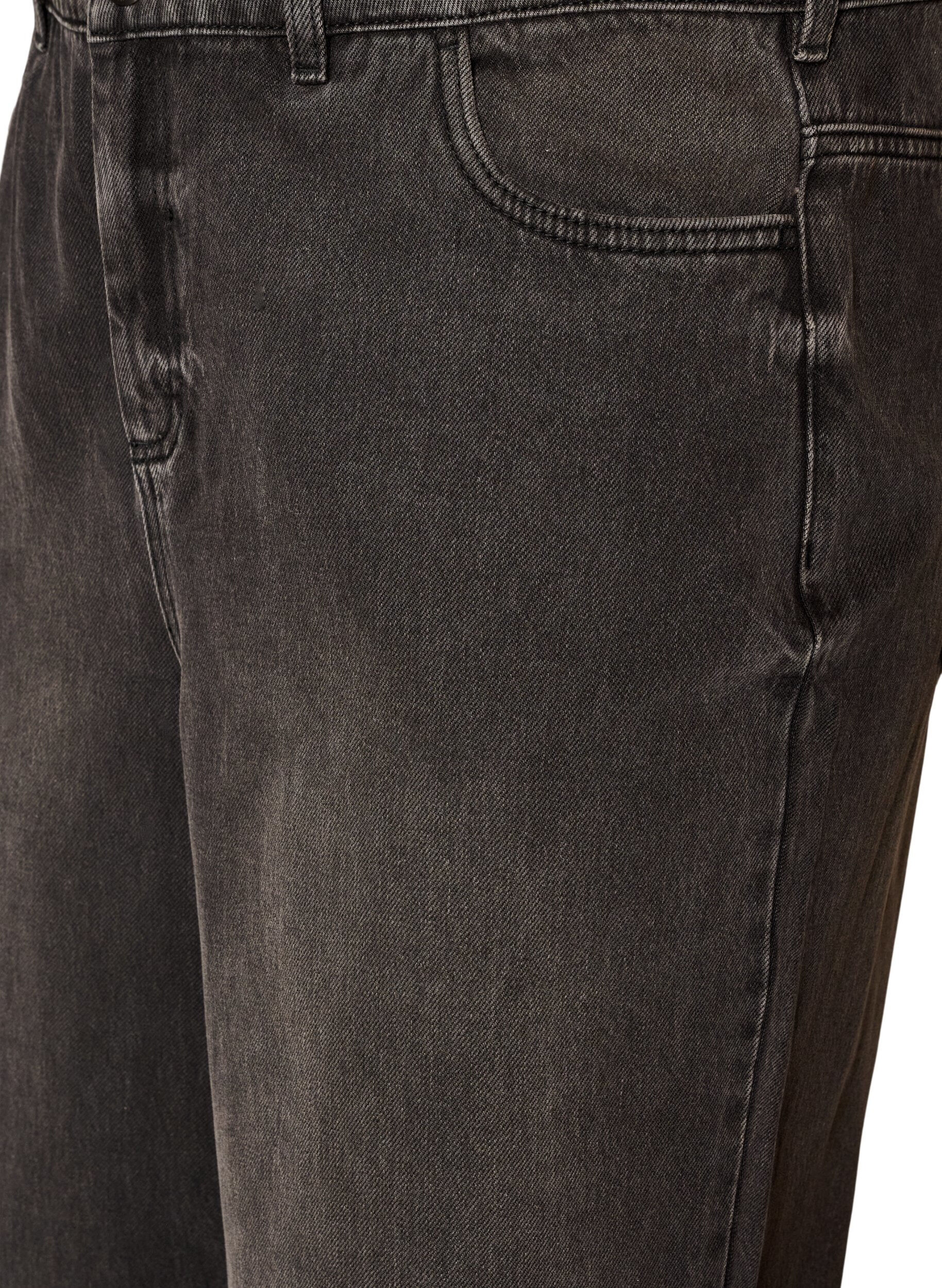 ZizziKiana straight fit-jeans med h&ouml;g midja, Svart, Packshot image number 2
