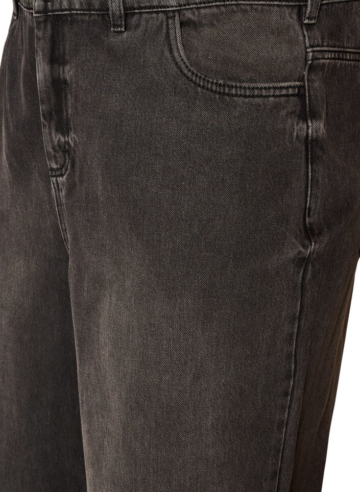 Kiana straight fit-jeans med h&ouml;g midja, Svart, Packshot image number 2