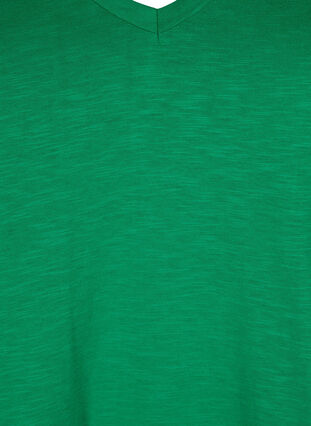 Kortärmad enkel t-shirt med v-ringning, Jolly Green, Packshot image number 2