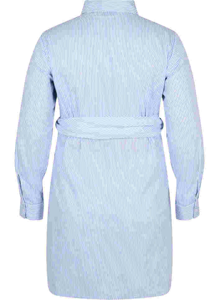 Skjortklänning för gravida i bomull , Blue Stripe, Packshot image number 1