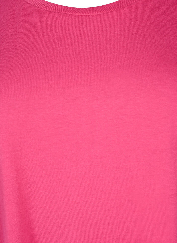 Kort&auml;rmad t-shirt i bomullsmix, Rosa, Packshot image number 2