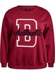 Sweatshirt med frott&eacute;text, M&ouml;rk Bordeaux, Packshot image number 0