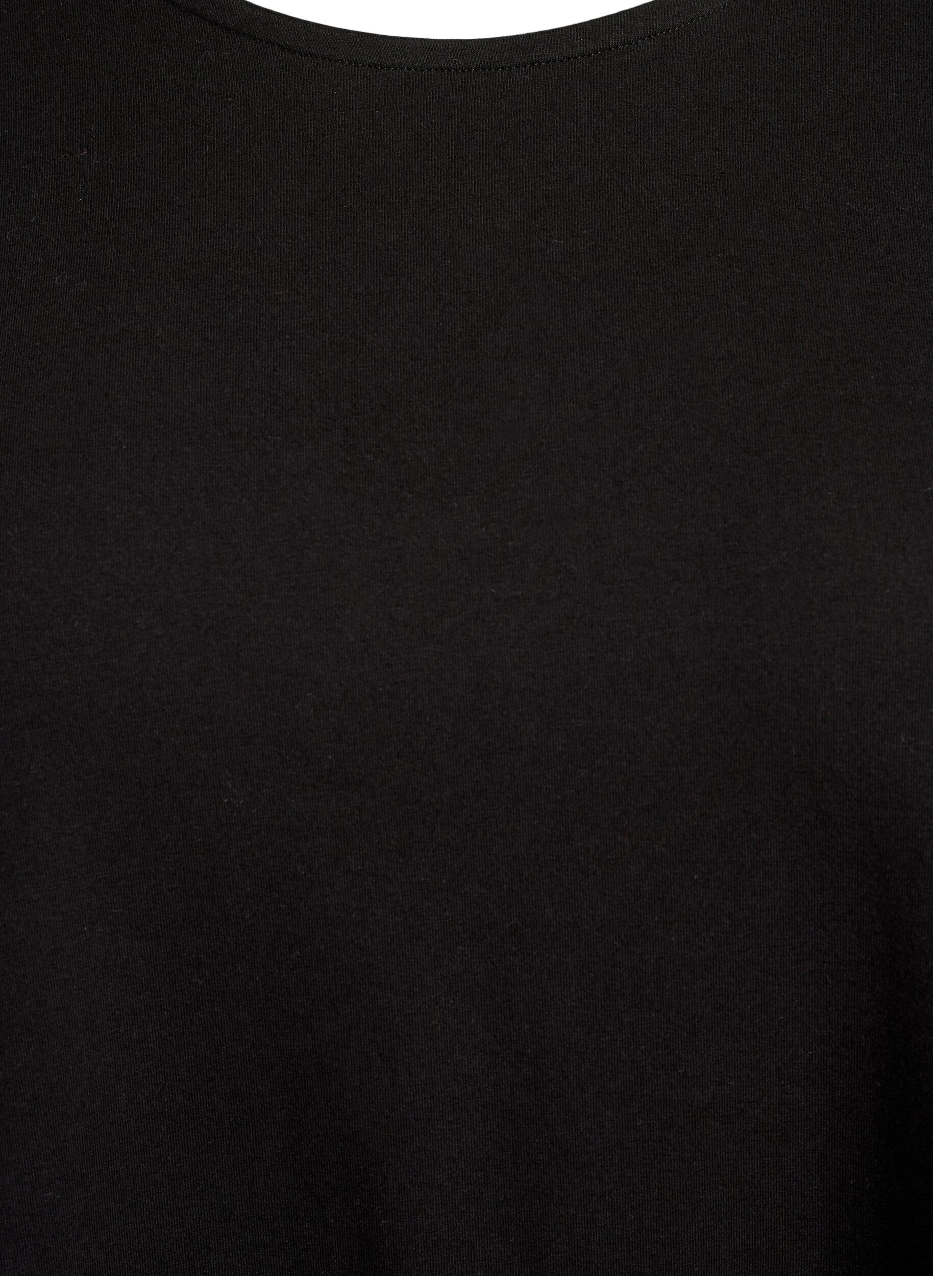 Zizzi L&aring;ng&auml;rmad kl&auml;nning med rund halsringning och zebram&ouml;nster, Black, Packshot image number 2