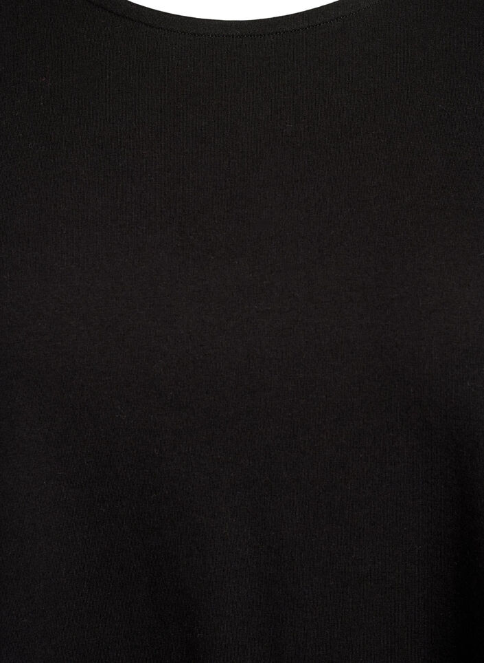 Långärmad klänning med rund halsringning, Black, Packshot image number 2