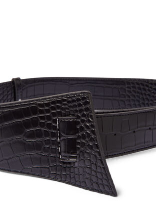 Midjeskärp i läderimitation, Black, Packshot image number 2