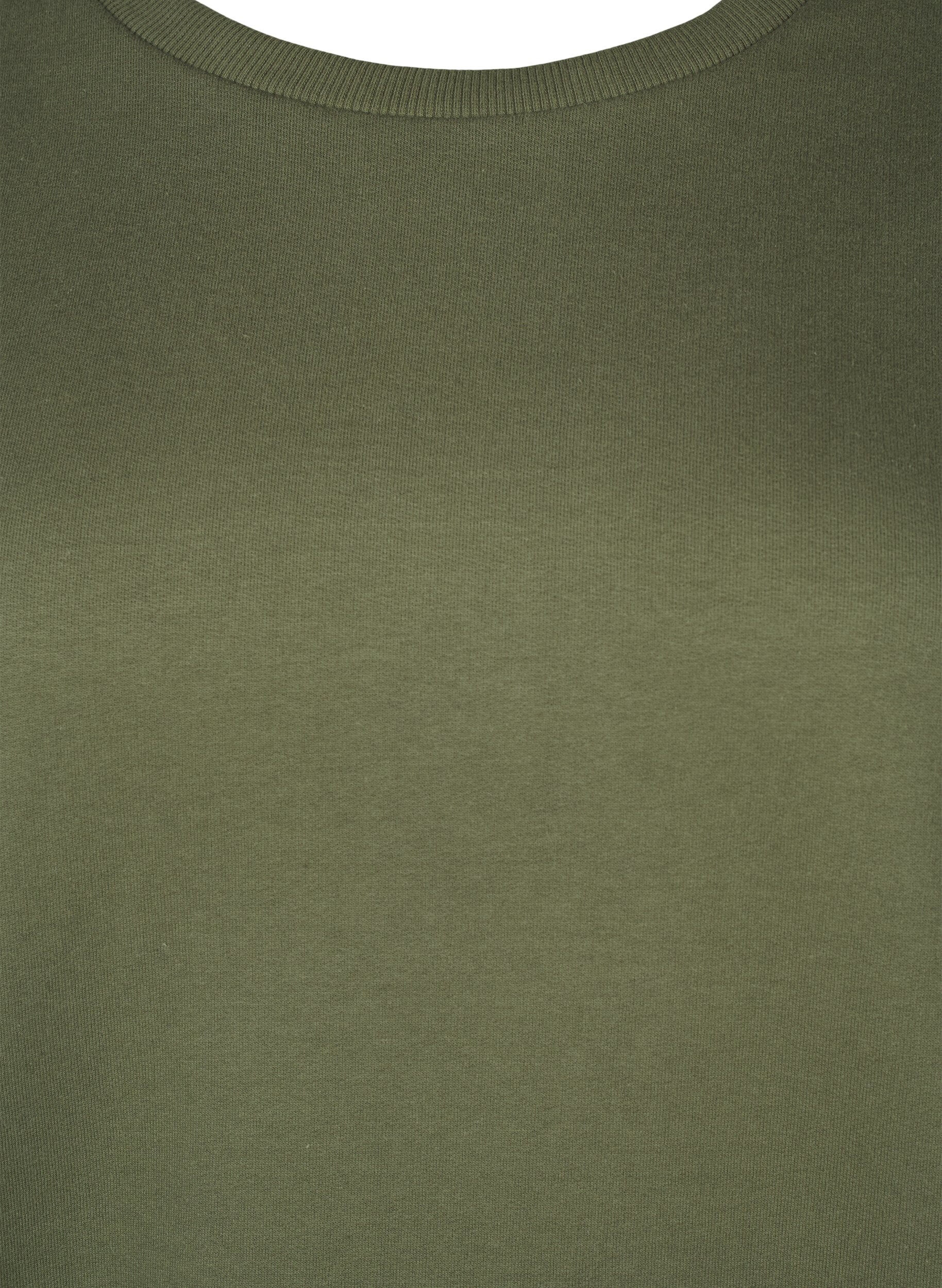 Zizzi Sweatshirt med broderade blommor, D. L. Green W. emb., Packshot image number 2