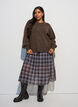 Stickad blus med knappdetalj, Brun, Model image number 1