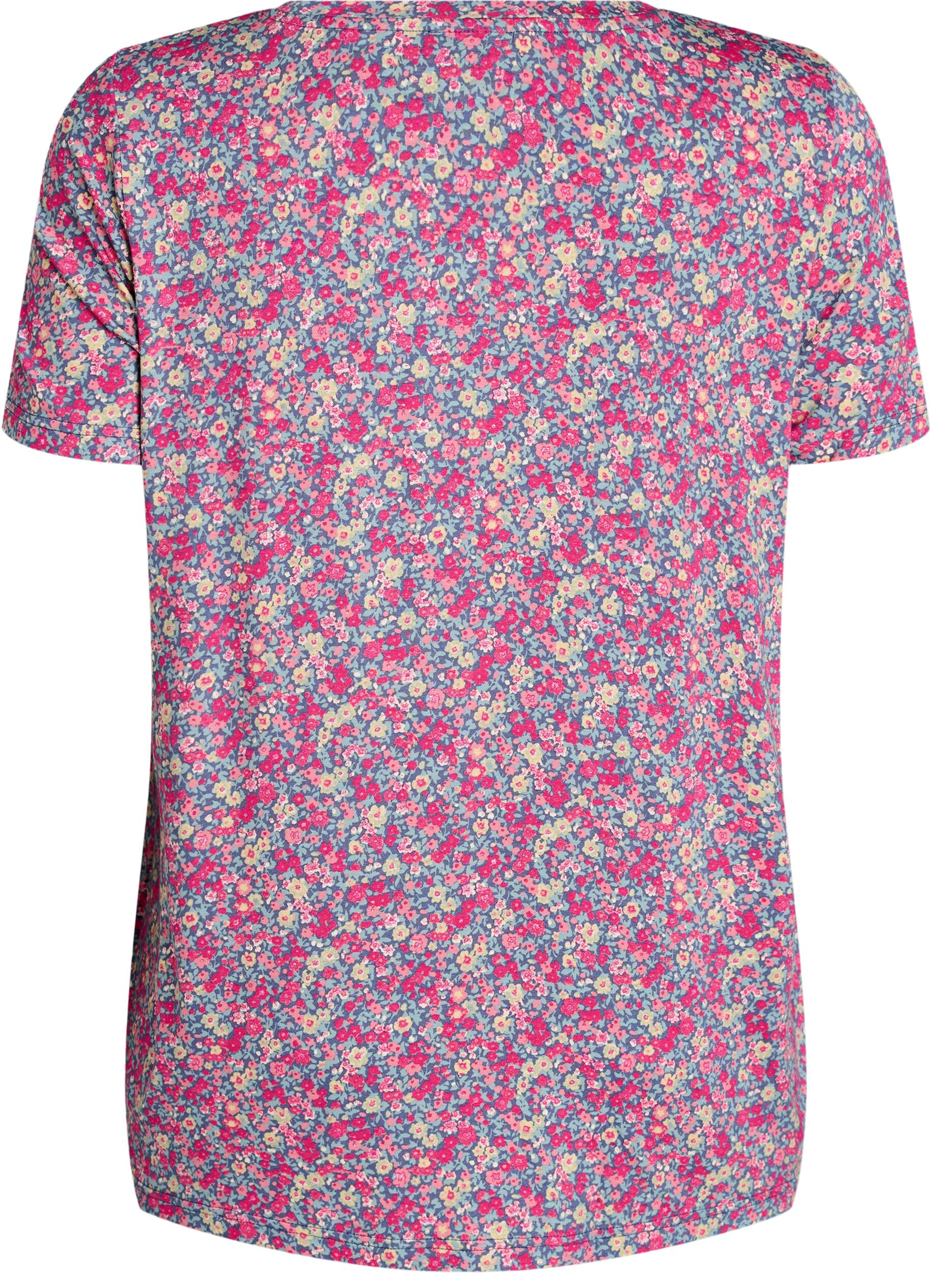 ZizziT-shirt med blommigt tryck, Rosa, Packshot image number 1