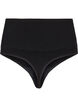 Sömlös G-string med normal midja, Black, Packshot image number 1