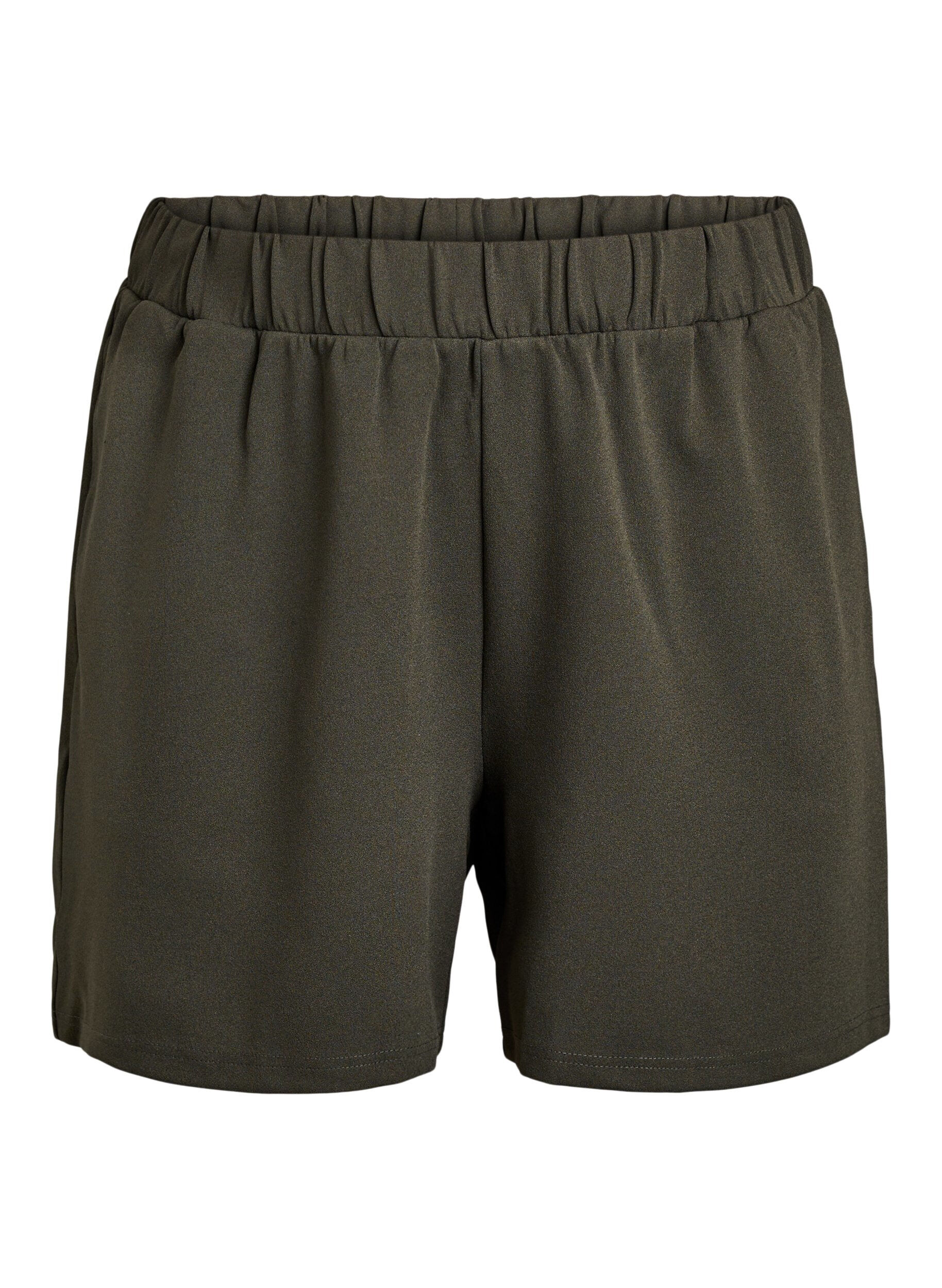 Zizzi L&ouml;st sittande shorts med fickor, Gr&ouml;n, Packshot image number 0