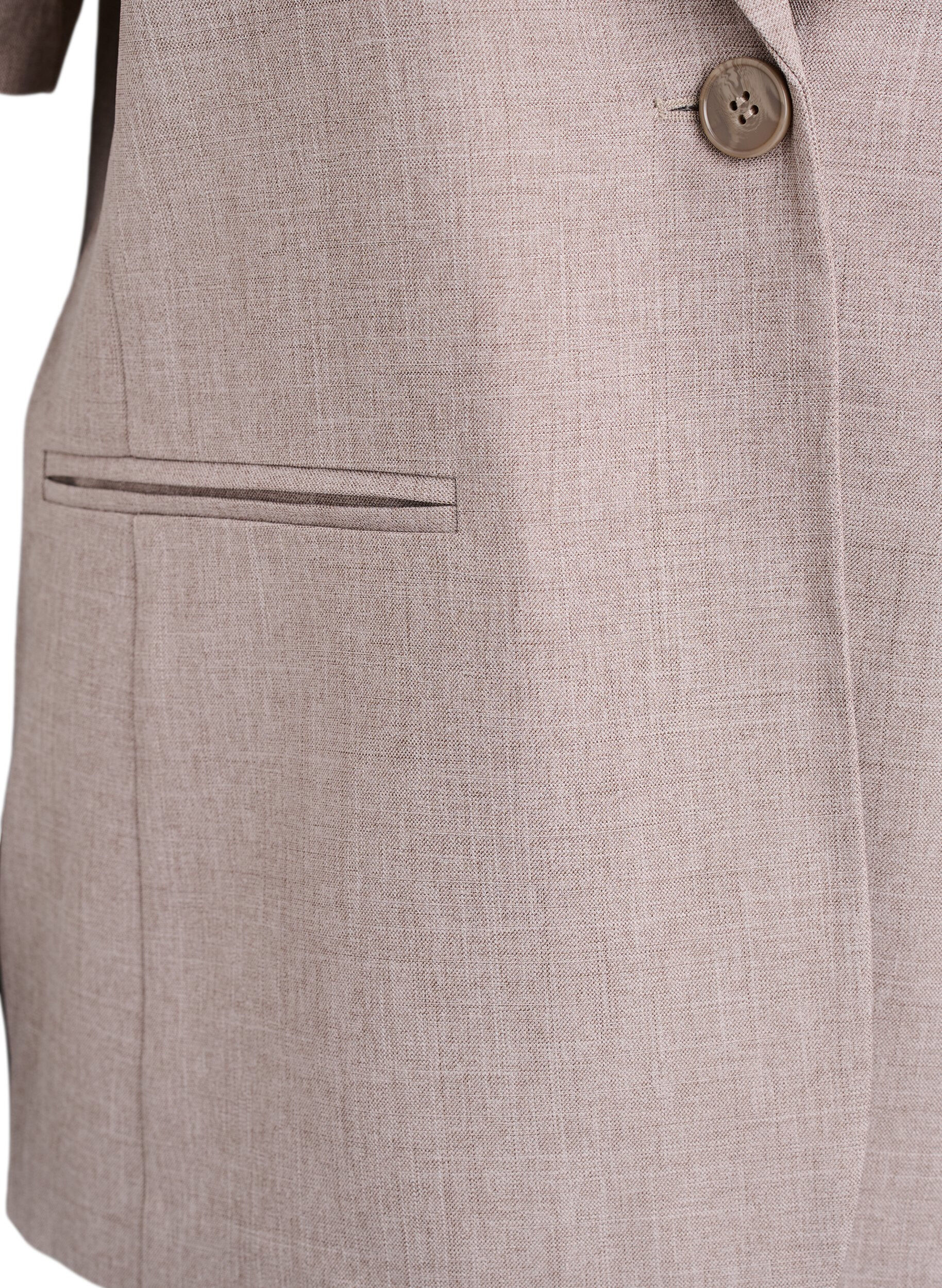 Zizzi Kavaj med korta &auml;rmar och slag, Brun, Packshot image number 2