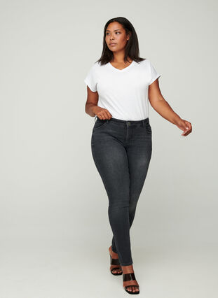 Extra slim Sanna Jeans, Grey Washed, Model image number 2