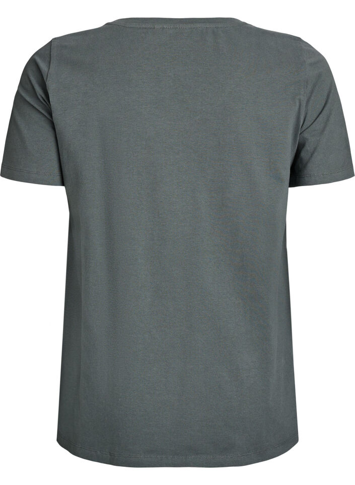 Enf&auml;rgad bas-t-shirt i bomull, Gr&ouml;n, Packshot image number 1