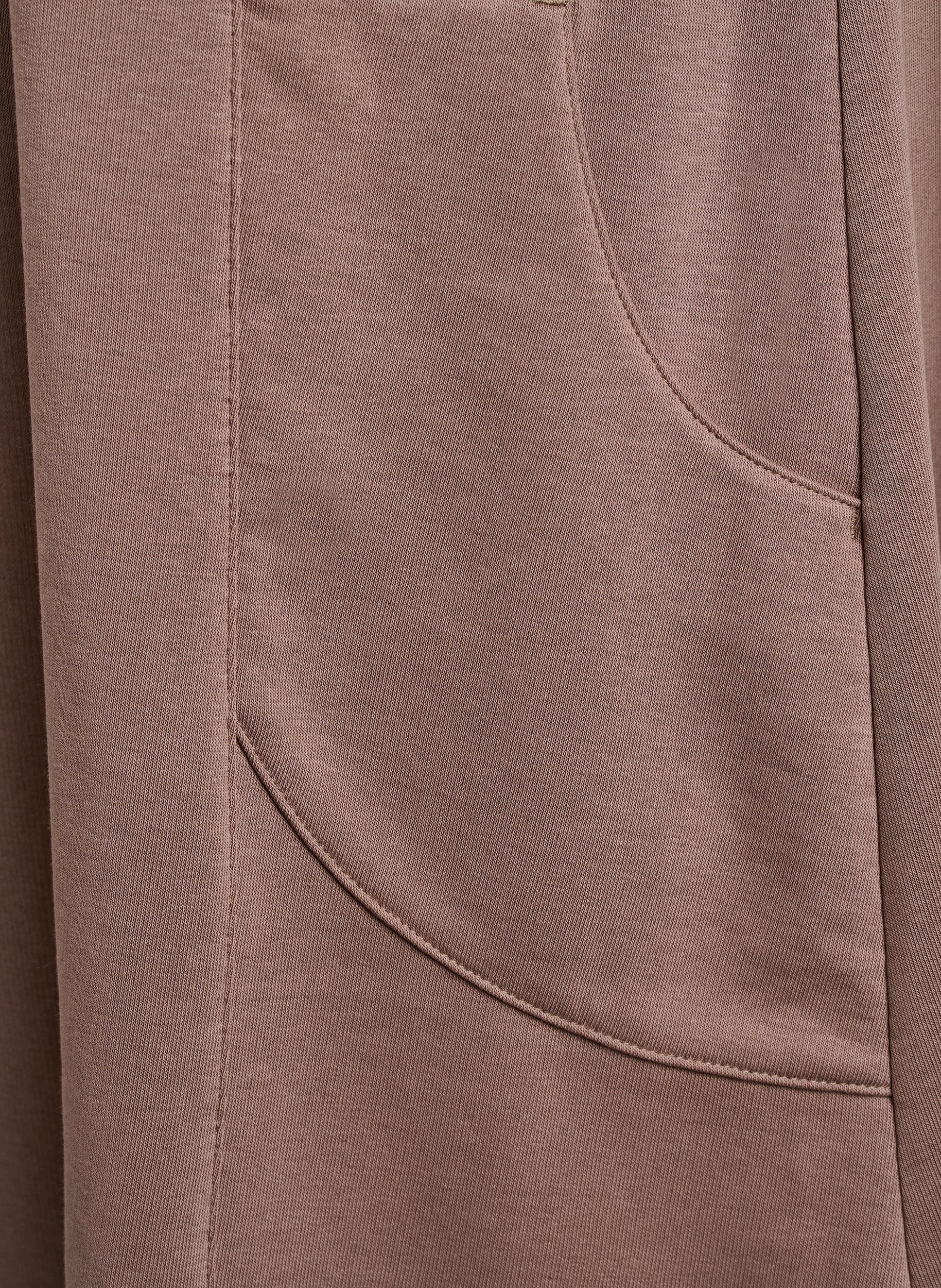 Zizzi Jerseykl&auml;nning med korta &auml;rmar och fickor, Brun, Packshot image number 3