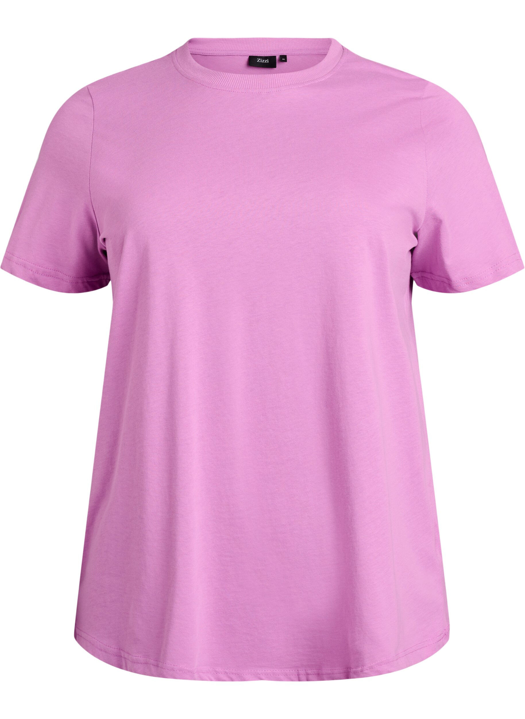 Enkel t-shirt i bomull med rund halsringning