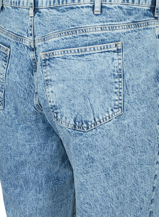 Mille mom fit jeans i bomull, Blue denim, Packshot image number 3