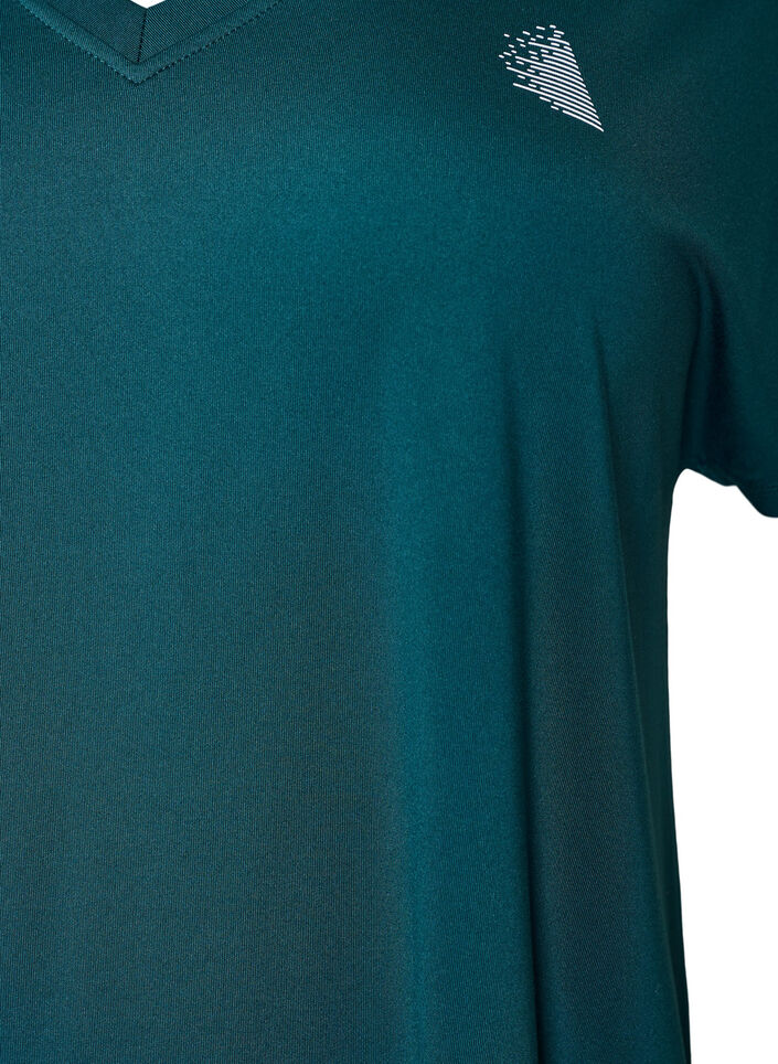 Tr&auml;nings t-shirt med v-ringning och l&ouml;s passform, Gr&ouml;n, Packshot image number 2