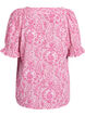 Blus i viskos med paisleym&ouml;nster och fyrkantig halsringning, Rosa, Packshot image number 1