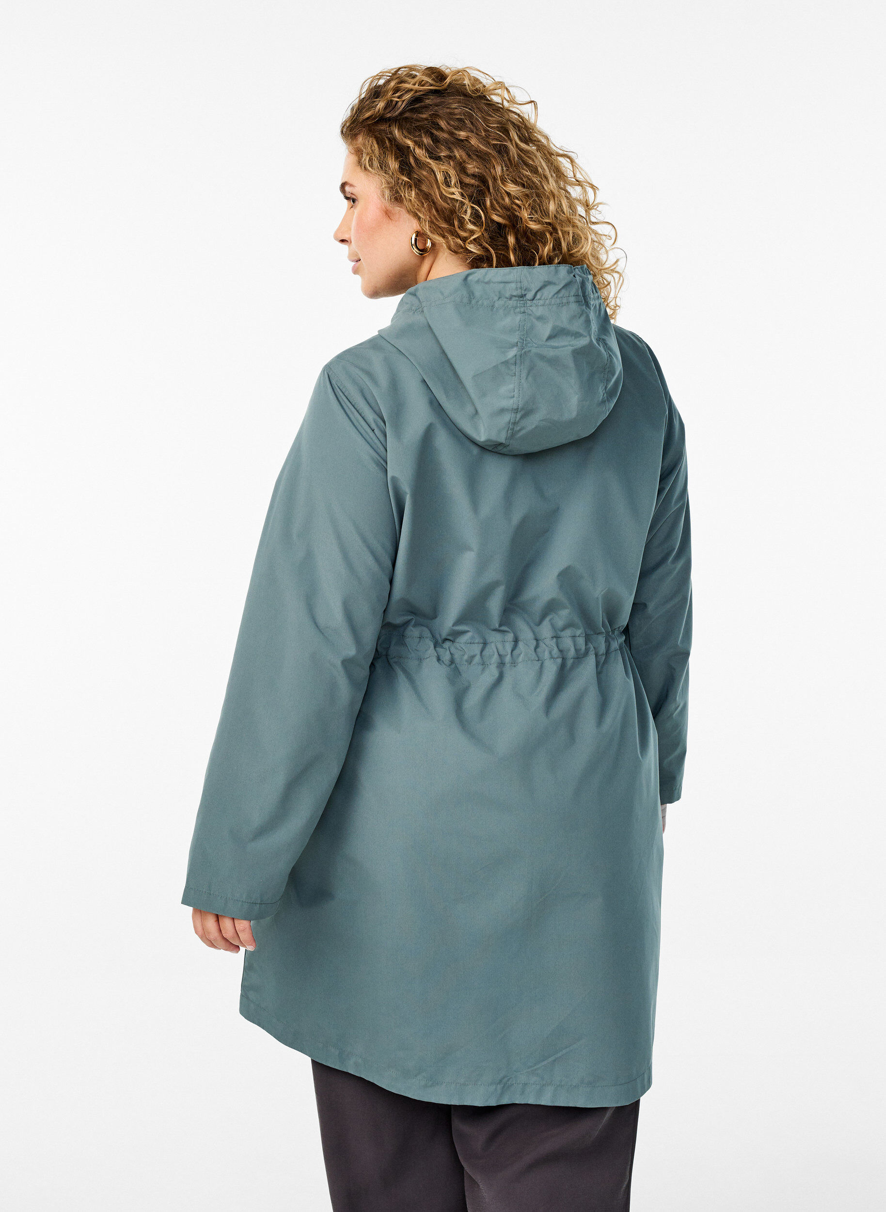 Zizzi FLASH - Vattenavvisande parkas med huva, Gr&ouml;n, Model image number 2