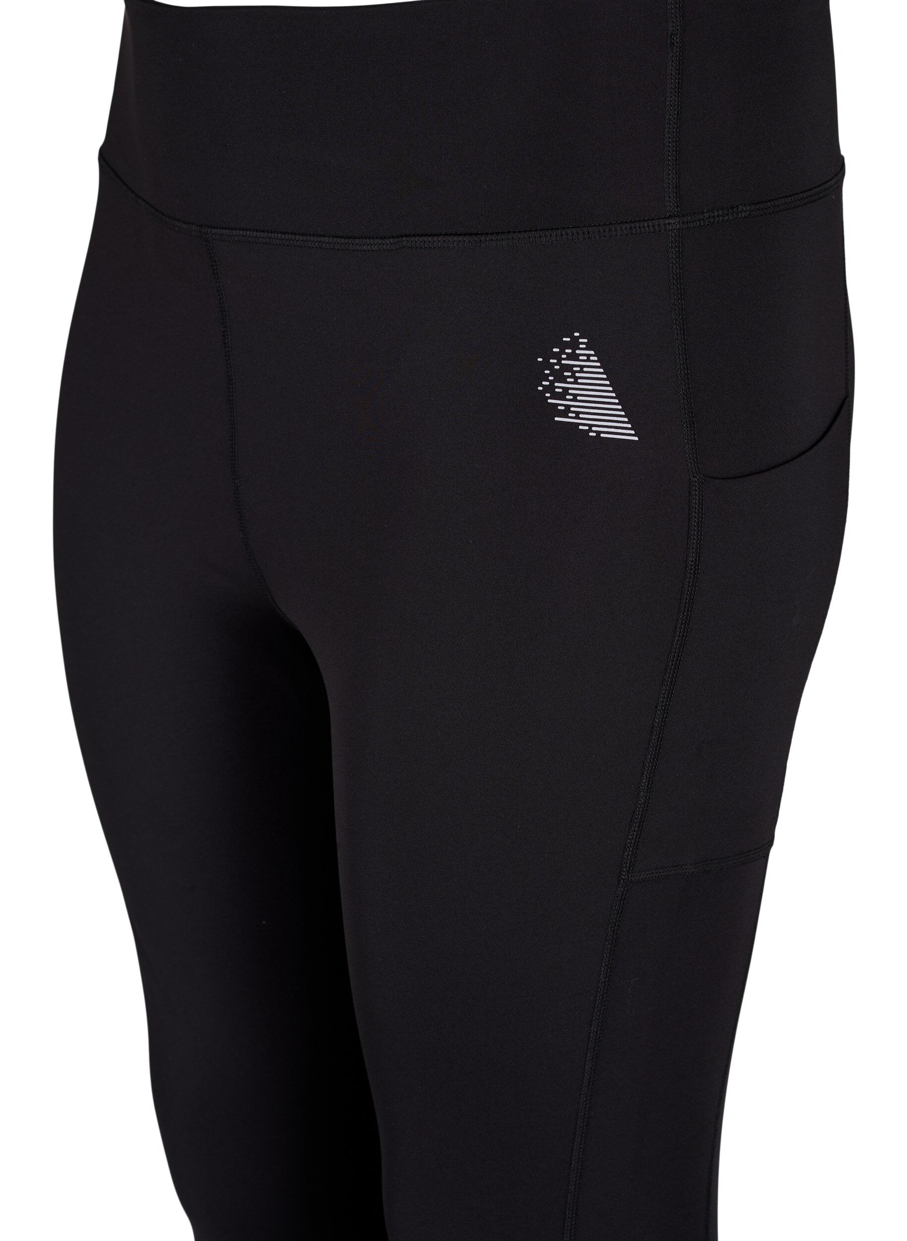 Zizzi CORE, POCKET TIGHTS - Tr&auml;ningstights med sidficka, Black, Packshot image number 2