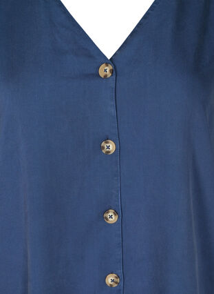 Skjorta i lyocell med v-ringning, Dark Denim, Packshot image number 2