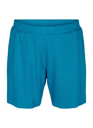 Lösa shorts i bomull med fickor, Fjord Blue