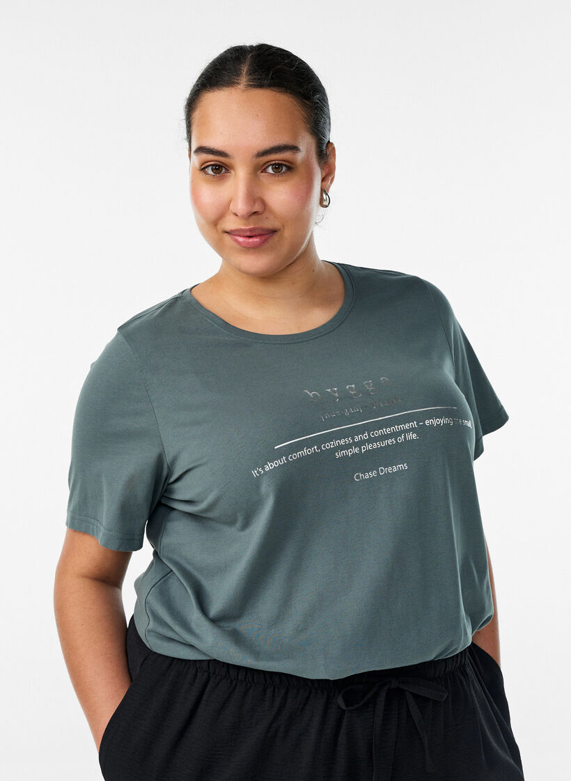 T-shirt med tryck, Gr&ouml;n, Model image number 0