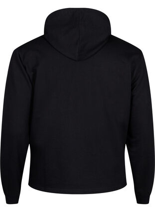 Huvtröja i sweatshirt-kvalitet, Black, Packshot image number 1