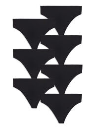 7-pack G-string i bomull, Svart