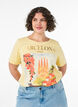 T-shirt i bomull med tryck, Gul, Model image number 0