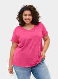 Enfärgad t-shirt i bomull, Beetroot Purple, Model