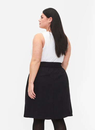 Löst sittande kjol i viskos, Black, Model image number 1