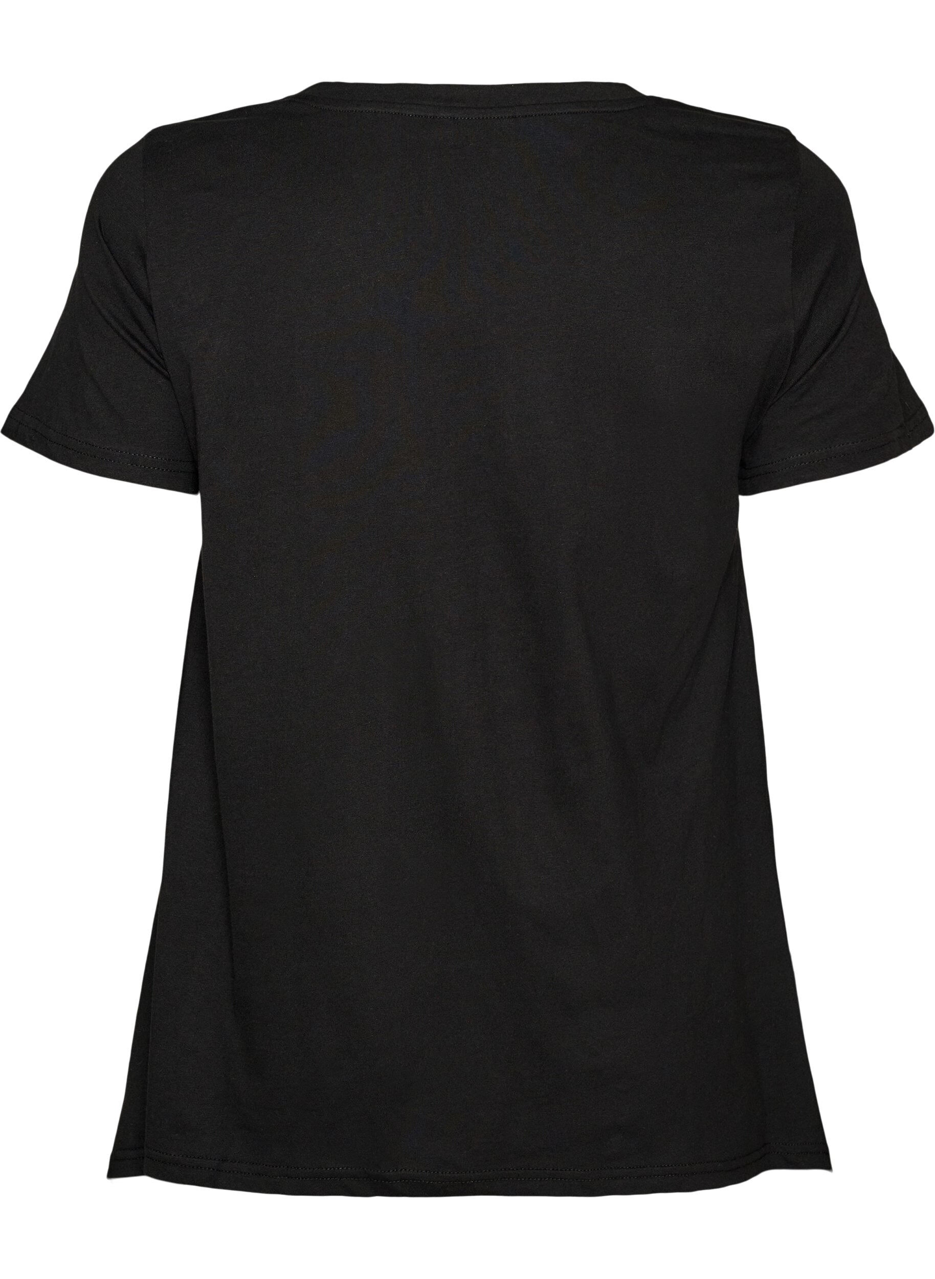 ZizziT-shirt med rund hals och A-linjeform, Svart, Packshot image number 1