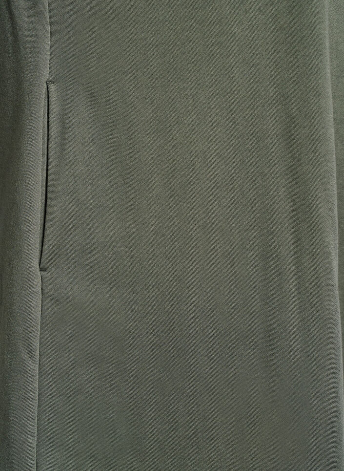 Knälång jerseyklänning med fickor och A-linjeform, Grön, Packshot image number 3