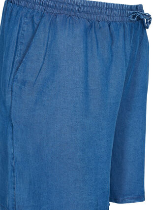 Shorts med lös passform och fickor, Blue denim, Packshot image number 2