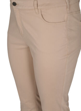 Croppade Amy jeans med knappar, Oxford Tan, Packshot image number 2