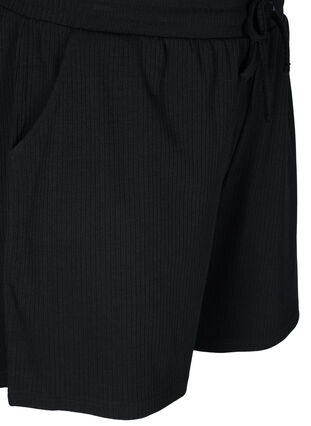 Ribbade shorts med fickor, Black, Packshot image number 2