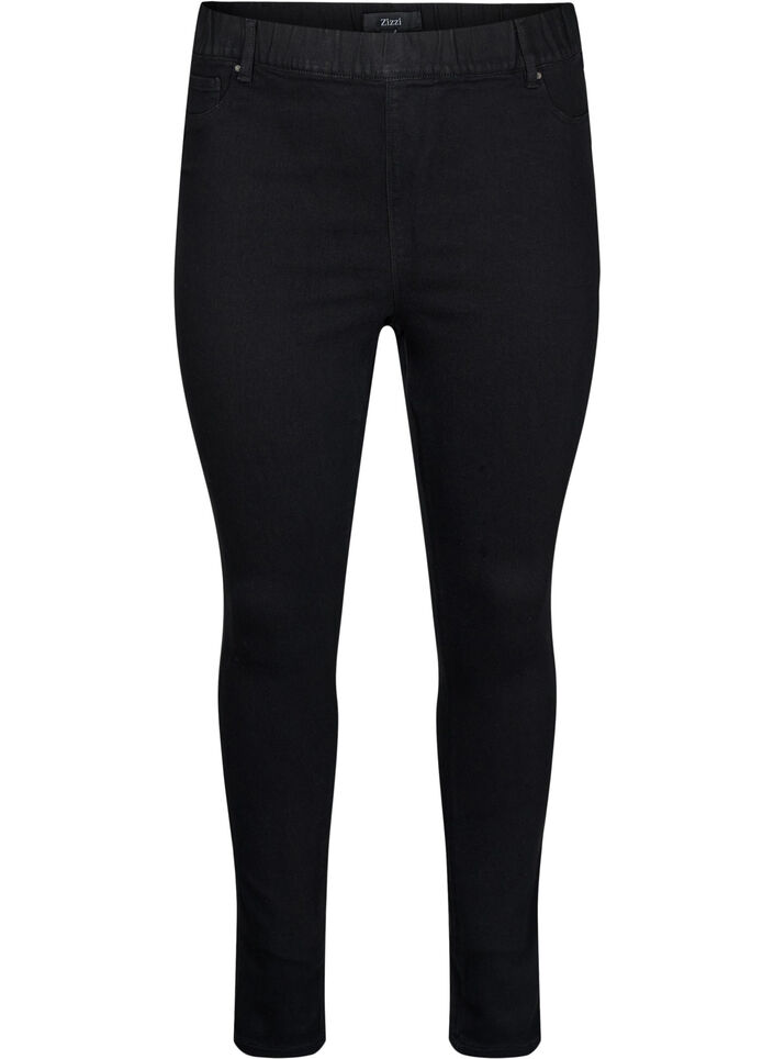 Jeggings med h&ouml;g midja, Svart, Packshot image number 0