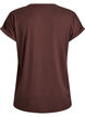 Kort&auml;rmad t-shirt i bomullsmix, Brun, Packshot image number 1