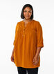Tunika i bomullsmuslin med broderie anglaise, Orange, Model image number 0