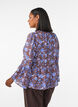 Blommig blus med volang&auml;rmar, Brun, Model image number 2
