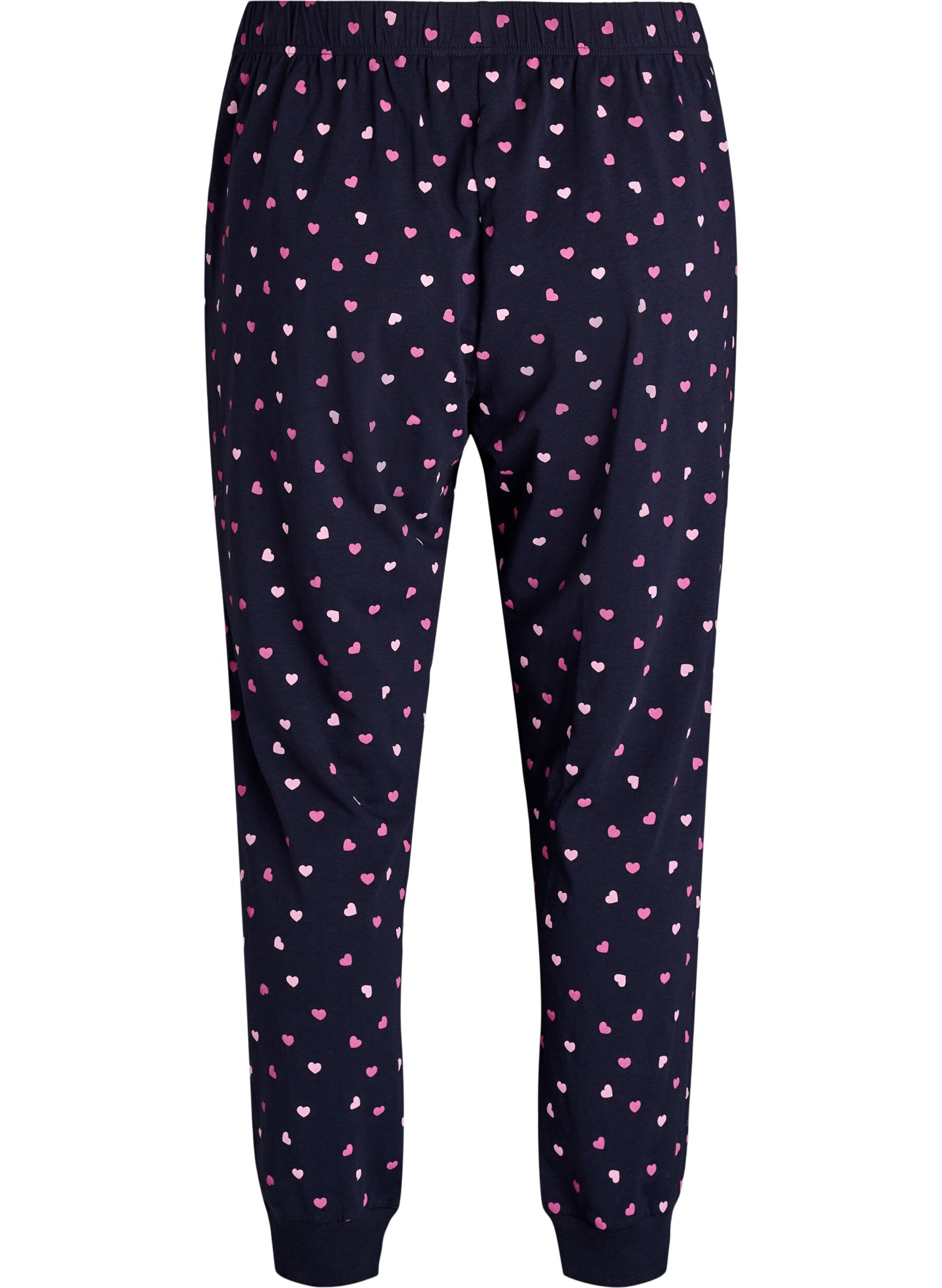 Zizzi M&ouml;nstrade pyjamasbyxor, Bl&aring;, Packshot image number 1