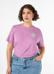T-shirt i ekologisk bomull med tryck p&aring; ryggen, Rosa, Model image number 0
