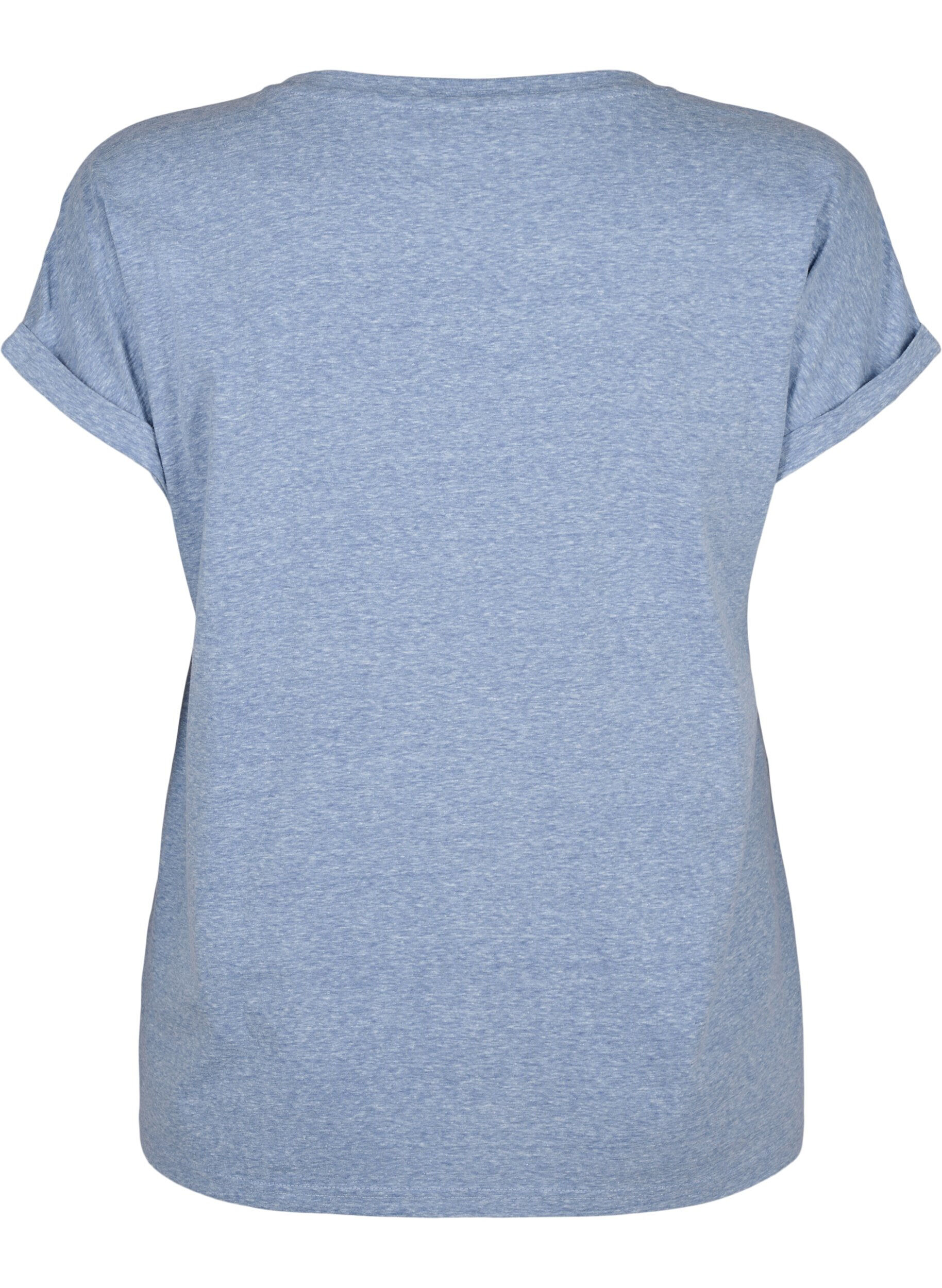ZizziMelerad t-shirt med korta &auml;rmar, Bl&aring;, Packshot image number 1
